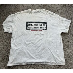 VTG Y2K Wanna Know How To Keep An Idiot Busy See Back Of T-Shirt‎ 3XL